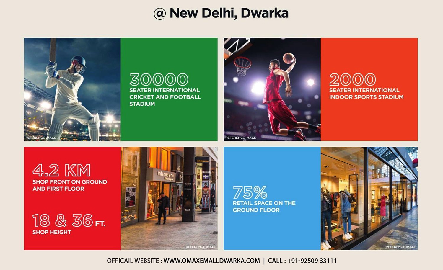 The Omaxe State Dwarka sports and retail project features
