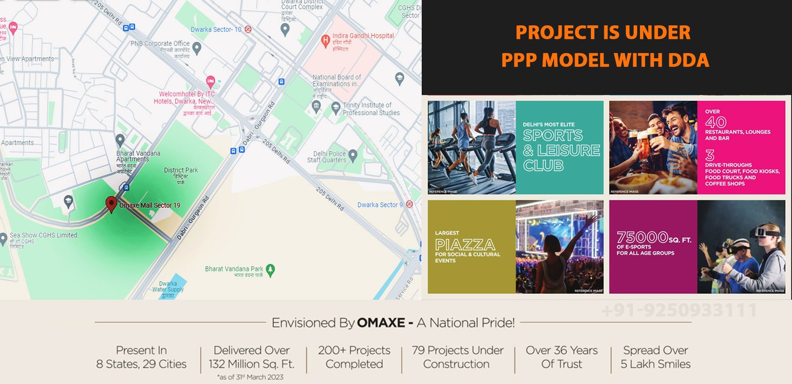 The Omaxe State Sector 19B Dwarka location map